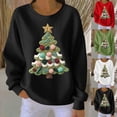 thumbnail image 1 of Yteetum Chandails en Molleton de Noël pour Femmes, Col Rond, Tricot Côtelé, Chandail Sans Capuche, Imprimé Graphique, Manches Longues, 1 of 4