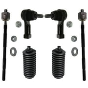 Detroit Axle - Front 6pc Tie Rods Kit for 2006-2012 Mitsubishi Eclipse, 2004-2012 Galant, 4 Inner Outer Tie Rod Ends 2 Boots 2007 2008 2009 2010 2011 Replacement