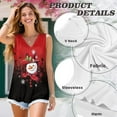 thumbnail image 6 of Jeiento Merry Christmas Snowman T-shirt Womens Sleeveless V Neck Tank Tops Christmas Costume Flowy Pleated Tunic Tops Basic Tee Dressy Workout Shirts Plus Size,4XL, 6 of 7