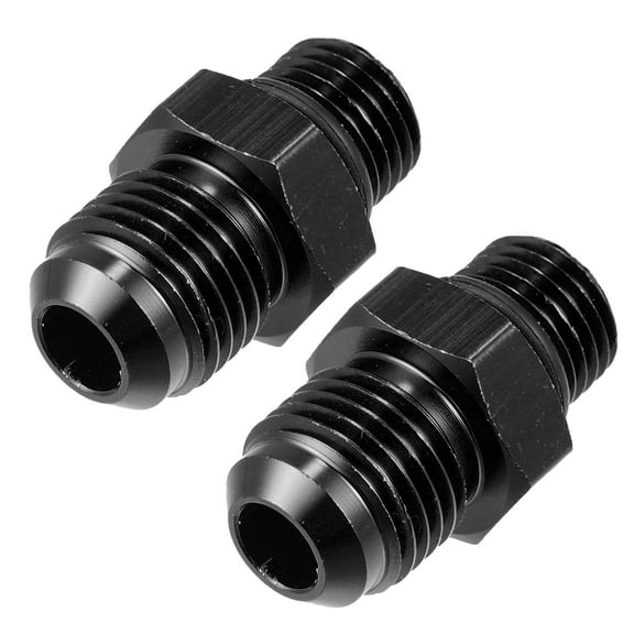 Unique Bargains 2pcs Black 6AN Male to M12 x 1.25mm Male Fitting Adapter Flare Union Coupler Oil Line Hose End for Car
