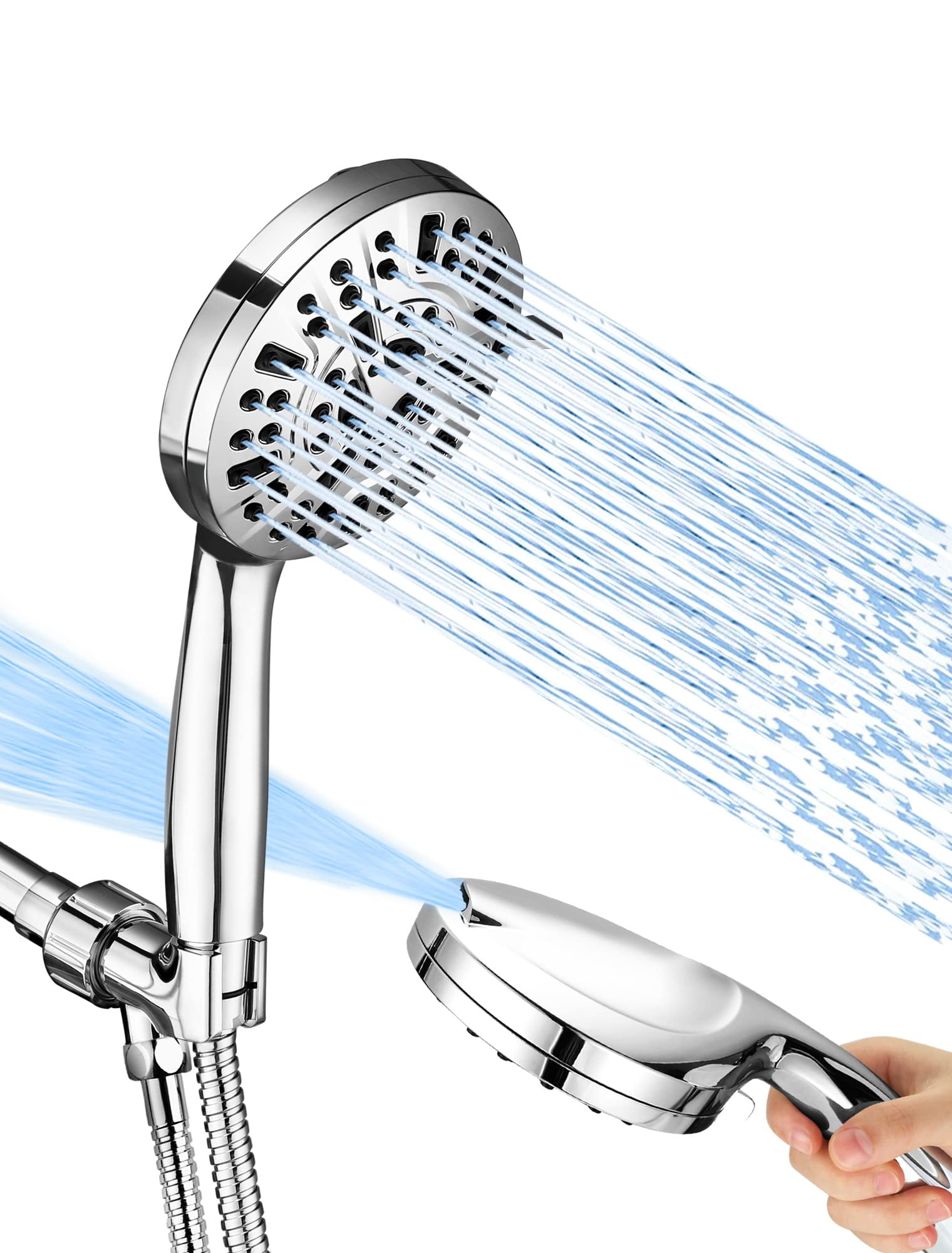 High Pressure Shower Head with Handheld, 10 Spray Settings Water Saving