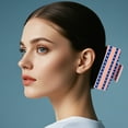 thumbnail image 2 of Independence Day Square Barrettes Rectangular Back Of Head Hair Clips For Women Party Hair Accessories, 2 of 4