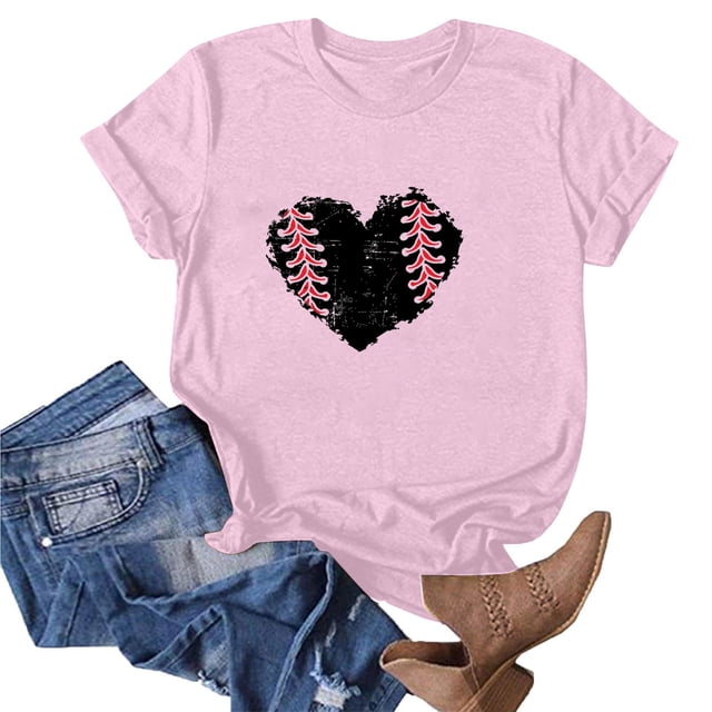 Haut T-Shirt à Col Rond Amusant pour Femmes, Blouse à Manches Courtes à Imprimé Mode