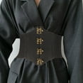 thumbnail image 5 of Deyuer Faux Leather Dress Corset Belt Wide-Brimmed Design Elastic Waistband Retro Style Women Adjustable Corset Waist Cincher,L, 5 of 8