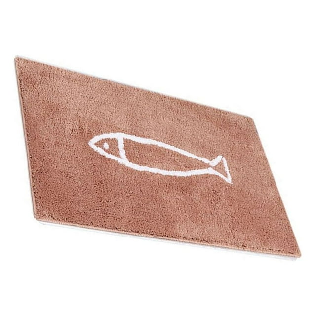 Youkk Non-Skid Shower Mat Wide Application For Any Bathroom Non-Slip Shower Mat Non-skid Bath Mat white and coffee 1Set