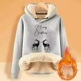 thumbnail image 3 of Christmas Cute Reindeer Hoodies for Women 2025 Long Sleeve Heavyweight Hooded Sweatshirt Pullover Tops, 3 of 4