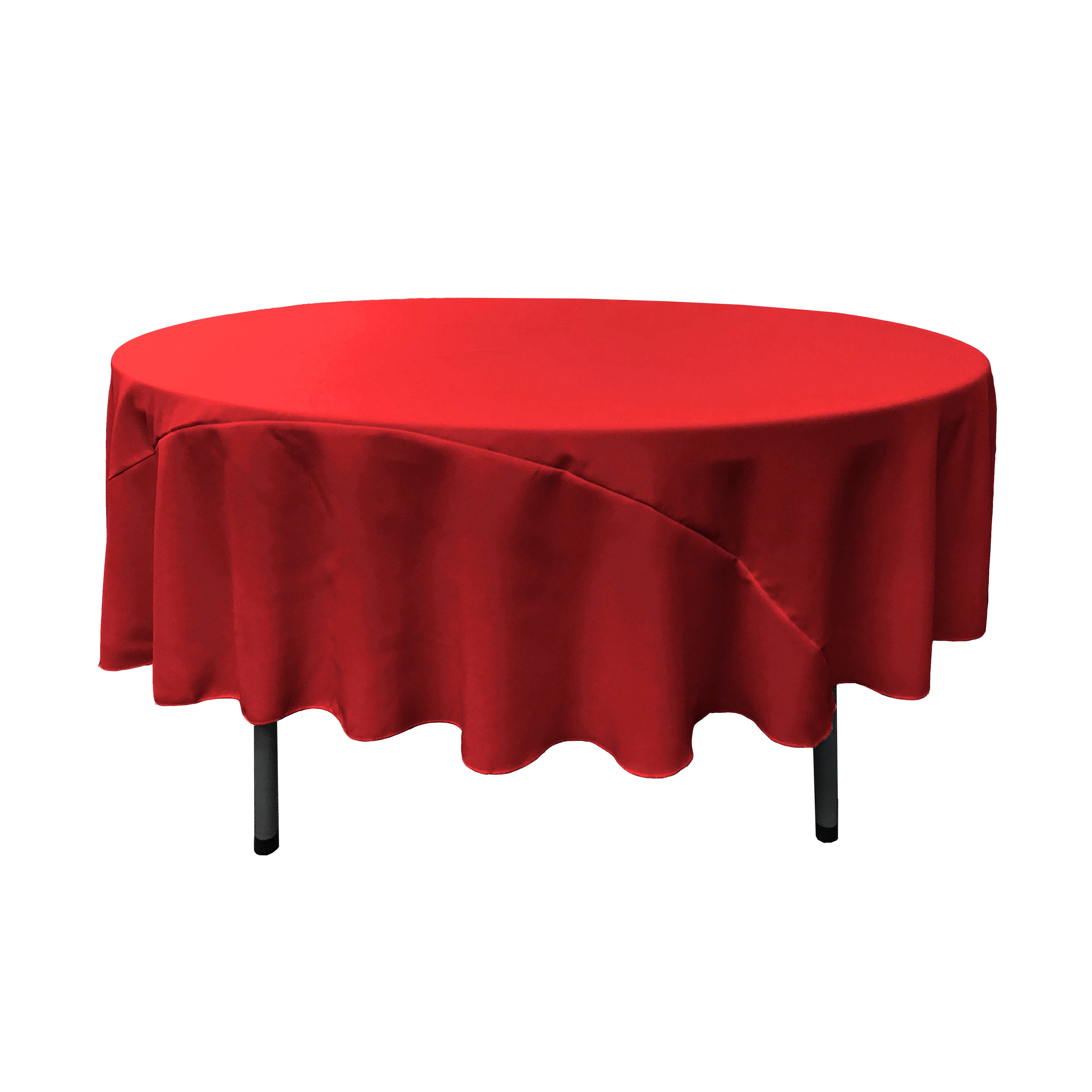 LA Linen Polyester Poplin Tablecloth 90Inches Round, Red