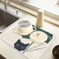 thumbnail image 2 of Yayeee Drying Mat for Kitchen Counter Dishes Microfiber Coffee Decorative Pad, Black Cat Plants, 2 of 9