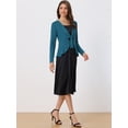 thumbnail image 2 of Cardigan Dobladillo Rizado RebeDe Punto Frente De CorbaPaMujeres Azul Verde XS, 2 of 5