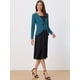 thumbnail image 2 of Cardigan Dobladillo Rizado RebeDe Punto Frente De CorbaPaMujeres Azul Verde XS, 2 of 5