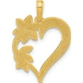 thumbnail image 3 of 14K Yellow Gold Polished Floral Heart Pendant (Width 18.5) (Length 25.7) - Jbsp, 3 of 5