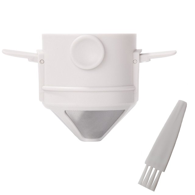 Btafrte Filtro Plegable Acero Inoxidable Con Gotero Con Cepillo (blanco)