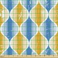 thumbnail image 2 of Abstract Sofa Upholstery Fabric by the Yard, Ogee Inspired Pattern Colorful Retro Grungy Look Circular Illustration, Decorative Fabric for DIY and Home Accents, Azure Blue and Orange by Ambesonne, 2 of 5
