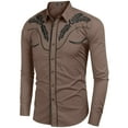 thumbnail image 5 of COOFANDY Cowboy Shirts for Men Long Sleeve Western Shirt Embroidered Button Up Shirts, 5 of 7