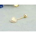 thumbnail image 5 of 14K Solid Gold Heart Shape Belly Button Piercing Natural Diamond., 5 of 5