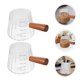 thumbnail image 3 of 3 tazas de vidrio para espresso de 180 ml, medidoras pequeñas con mango de madera, jarra transparente para crema de leche, ideal para bar o cafetería en casa, 3 of 7