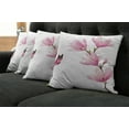 thumbnail image 2 of Ambesonne Nature Throw Pillow Cover 4 Pack, Blossom Branch Flowers, 16", Pink Maroon Burgundy, 2 of 6