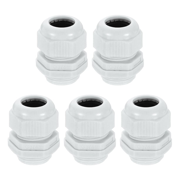 5Pack G 3/4" Pasacables de Nailon, Grommet Ajustable Impermeable para Cables, Gris