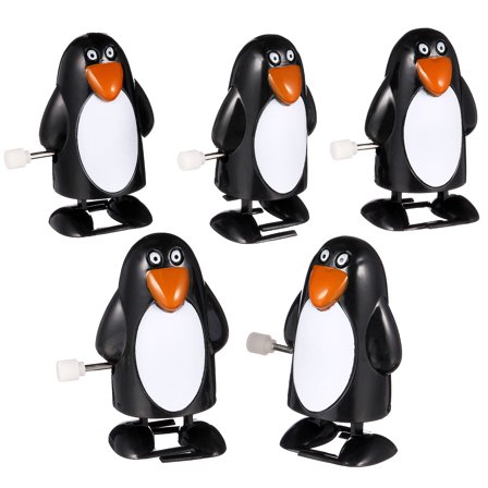 PBPBOX 5pcs Walking Penguins Toys Black ABS Charming For Holiday Parties