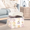 thumbnail image 3 of Yayeee Collapsible Cube Storage Bin with Lid Fabric Closet Decorative Basket with Handles, Purple Jam Jars, 3 of 7