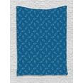thumbnail image 1 of Blue and White Tapestry, Abstract Nautical Pattern with Hand Drawn Style Seashells Spiral Mollusk, Wall Hanging for Bedroom Living Room Dorm Decor, 40W X 60L Inches, Blue and White, by Ambesonne, 1 of 2