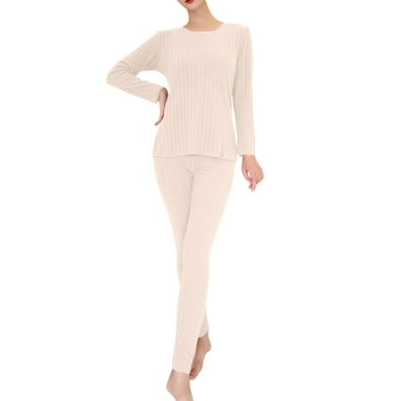 

Youmylove Long Sleeve Thermal Underwear Shirts Women Crew Neck Fleece Lined Winter Slim Warm Base Layers