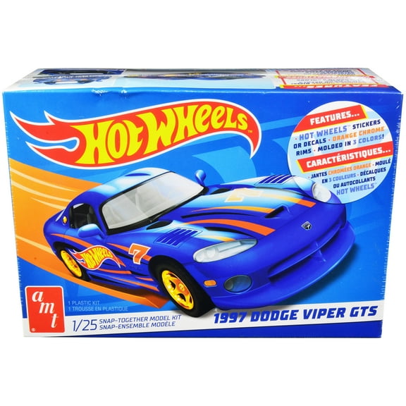 Skill 1 Snap Model Kit 1997 Dodge Viper GTS "Hot Wheels" 1/25 Scale Model by AMT