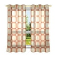 thumbnail image 6 of Yayeee Window Curtains Light Filtering 63"x42" Grommet Panel Pair Home Living Room Decor, Beige Geometric, 6 of 7