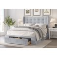 thumbnail image 4 of HMD Bennett Twin Tufted Upholstered Storage Panel Bed, Silver Gray, 4 of 5