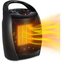 FREE VILLAGE Space Heater,Electric Portable Heater Fan for Indoor Use 1500W/750W ETL Certified Ceramic Small Mini Heater with Thermostat, Home Dorm Office Desktop and kitchen,Fan  heater，BLACK