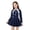 a-Navy5753, variant on Girls One Piece Skirted Swimsuit With Stand Collar Half Zip Long Sleeve Color Block Modest Bathing Suit For Kids Summer Activities Casual Swimwear