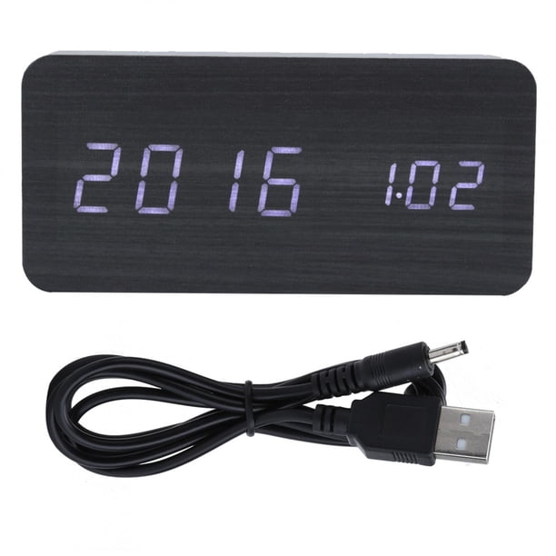 Relojes con control por voz Reloj despertador LED de madera Reloj rectangular Reloj electrónico Solución innovadora Jadeshay A