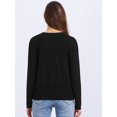 thumbnail image 3 of DARING DIVA Women's Open Front Long Sleeve Knit Cropped Cardigan M Black, 3 of 6