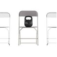 thumbnail image 2 of BizChair Big and Tall Commercial Folding Chair - Extra Wide 650LB. Capacity - Durable Plastic - Gray, 4-Pack, 2 of 18