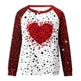 thumbnail image 4 of Jsaierl Hauts Raglan à Manches Longues pour Femmes, Col Rond, Imprimé Cœur, Tendance, Ample, Confortable, 2025, 4 of 5
