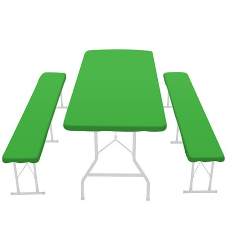

Generic Vinyl Fitted Picnic Table Cover with Bench Covers and Bag 6ft Outdoor Waterproof Windproof Picnic Tablecloth with Elastic Edges. Camping RV Gear Must Have 72x27Inches 3 Pcs Set