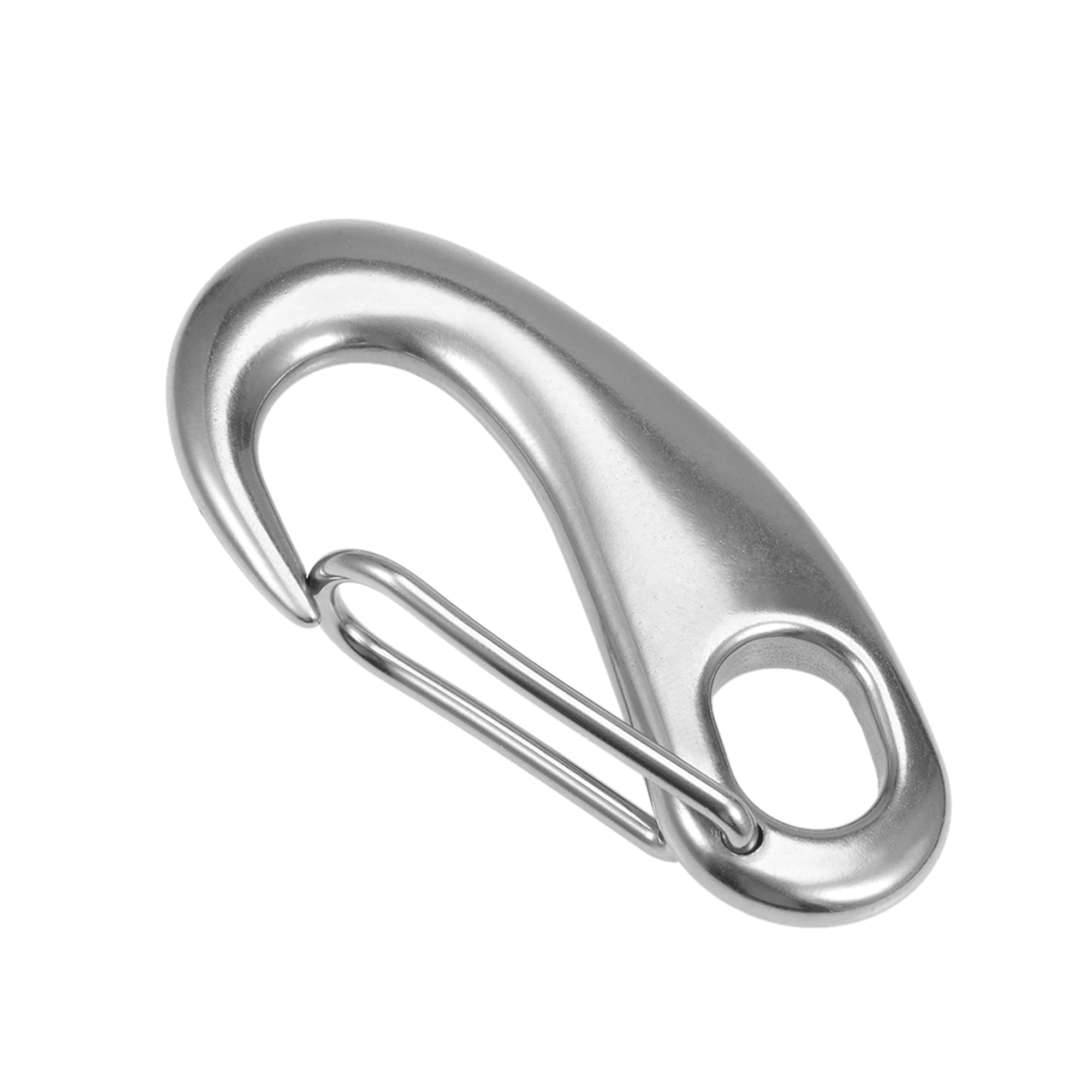 10Pcs 316 Stainless 50mm Spring Gate Snap Hook Clip for Carabiner Hiking 