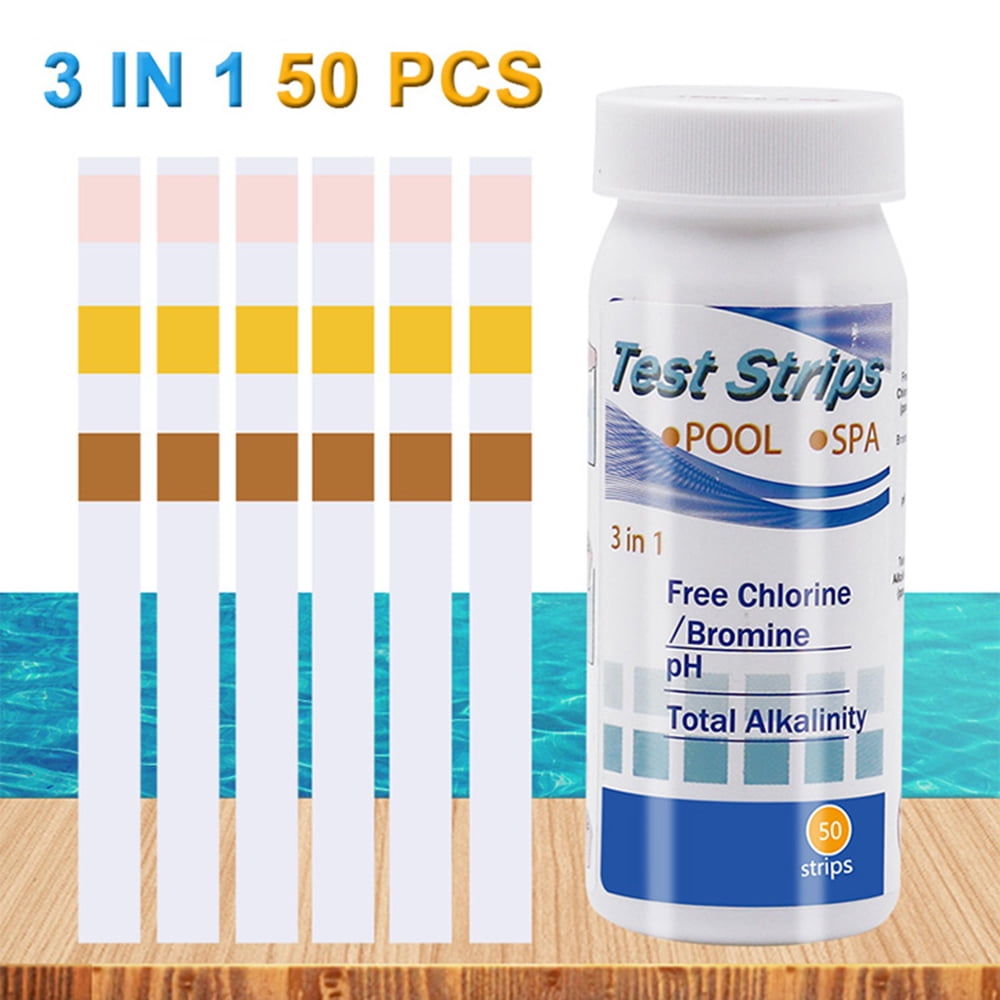 Test Strips 3 In1 Swimming Pool SPA Test Strips Chlorine pH Alkalinity