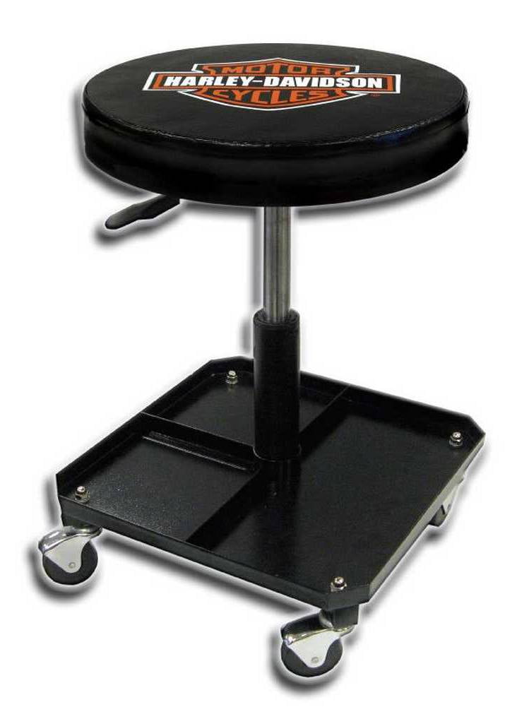 Harley-Davidson Bar & Shield Shop Stool Swivel & Adjusted Seat Height P4766, Harley Davidson 