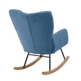 thumbnail image 6 of LUMAMIN Nursery Rocking Chair Teddy,  Teddy Fabric Rocking Chair with Tufted Backrest and Metal Frame, Upholstered Glider Chair for Living Room, Bedroom or Leisure Area, 6 of 10
