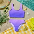 thumbnail image 4 of Grblisyd Girls Swimsuits Two Piece Casual Scoop Neck Gradient Bikini Sets Size 1-10 Years, 4 of 6