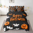 thumbnail image 2 of Manfei Happy Halloween 7-Piece Twin Bedding Sets,Lovely Pumpkin Lantern Bedding Comforter Set,White Black Orange Sheet Sets For Girl Kids,Super Cozy Room Decor Reversible, 2 of 8