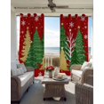 thumbnail image 3 of Red Christmas Tree Blackout Curtains for Bedroom, Thermal Insulated Drapes, Green Golden Xmas Tree Snowflake Winter Black Out Curtains 63 Inch Long Room Darkening Kitchen Curtains 42"x63" 2 Panels, 3 of 8