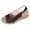 Black, variant on Womens Wedge Sandals Leather Closed Toe Slingback Buckle Strap Summer Shoes Comfortable Casual Slip on Walking Heels Black Size 7