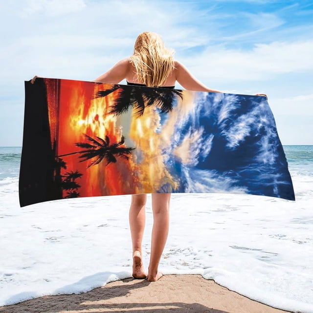 Beach Ball Print Towel - Playful Microfiber Design, Quick Dry & Sand Resistant - 30x60 Inch