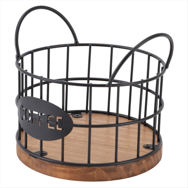 Soporte para Cápsulas de Café, Organizador , Cesta Almacenamiento con Base Madera Encimera Cocina y Escritorio Oficina.