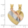 thumbnail image 4 of FB Jewels 14K Yellow Gold & Rhodium Polished & D/C Break a Part Heart Pendant, 4 of 4