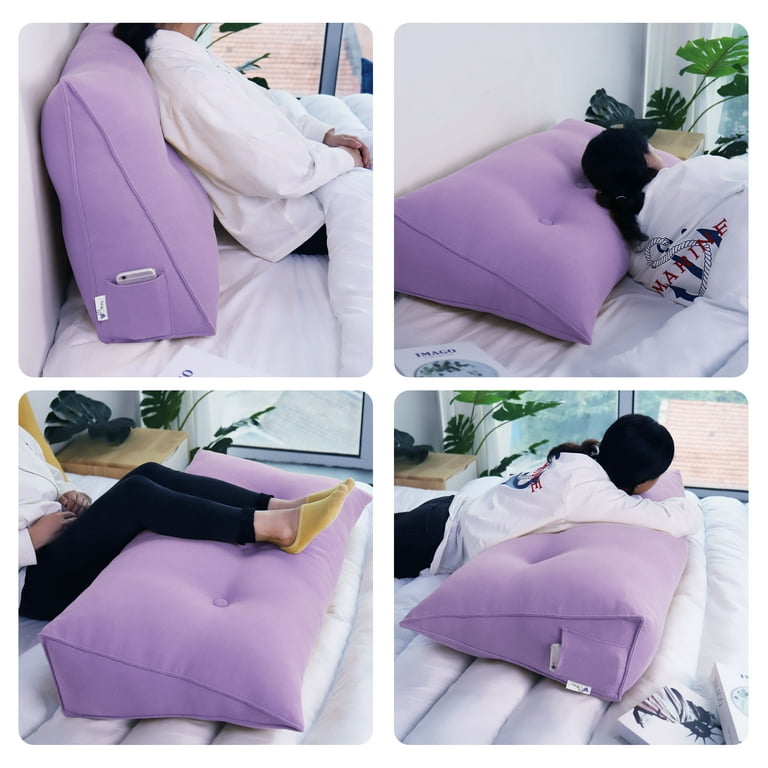 Reading Pillow, Bed Wedge Large Adult Backrest Lounge Cushion Reading  Backrest Cushion Wedge Pillow Back Cushion Lumbar Pad Bed Office Chair Rest Pillow  Back Support Pillow