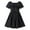 Black, variant on BRGZLK Girls Summer Dress Trendy Solid Color Ruffle Sleeve Round Neck Tiered A-Line Dress Casual Tie Back Princess Dress Light Blue 5-6 years