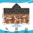 thumbnail image 2 of Leopard Print and Footballs Pattern Hooded Bath Towel，60"x35" for Ages 3 To 12 Kids, Quick Dry Lightweight Soft Microfiber Hood Beach Towel Cover Up for Kids, 2 of 7